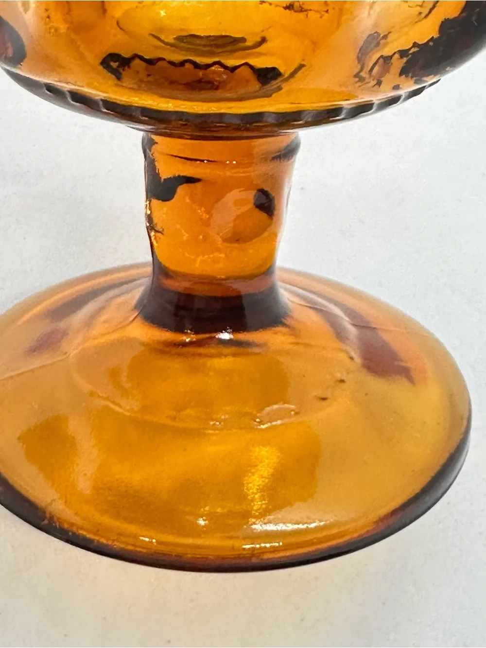 Indiana Glass Amber Kings Crown Thumbprint 4.25
